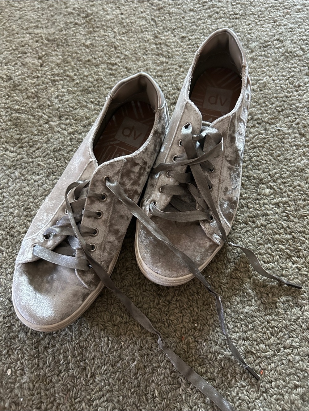 Dolce Vita Crushed Velvet Sneakers in Light Gray